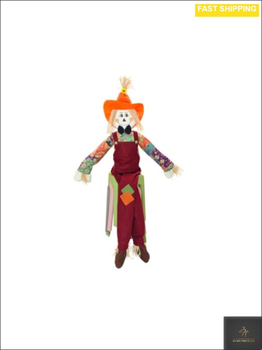 60'' Fall Scarecrow Sitting Harvest Decoration Outdoor Garden Figure